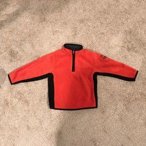 GAP Kids Boys 1/4 zip Fleece Pullover Orange Long Sleeve Chest Pocket XS (4-5)